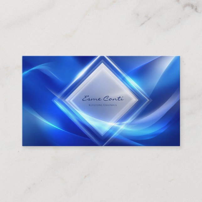 Luminous Futuristic Tech Logo Business Card (Front)