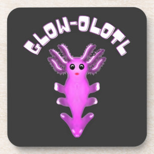 Luminous Galaxy Axolotl Digital Art  Coaster