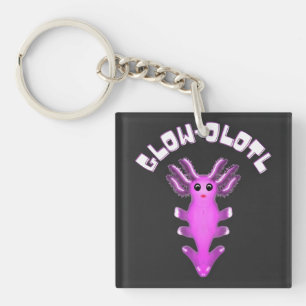 Luminous Galaxy Axolotl Digital Art Key Ring