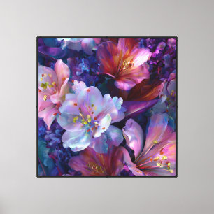 Luminous Garden Abstract Bloom Art Canvas Print