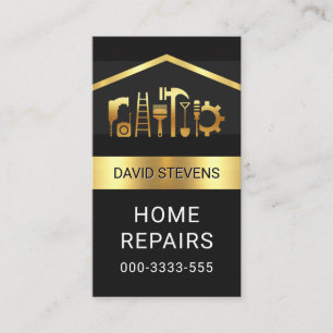 Luminous Gold Handyman Tools Roof Business Card