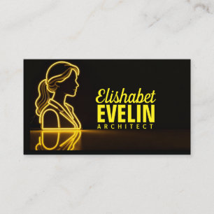 Luminous Golden Contours: A Modern Reflective Business Card