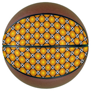 Luminous Golden Dots Black White Lattice Pattern Basketball