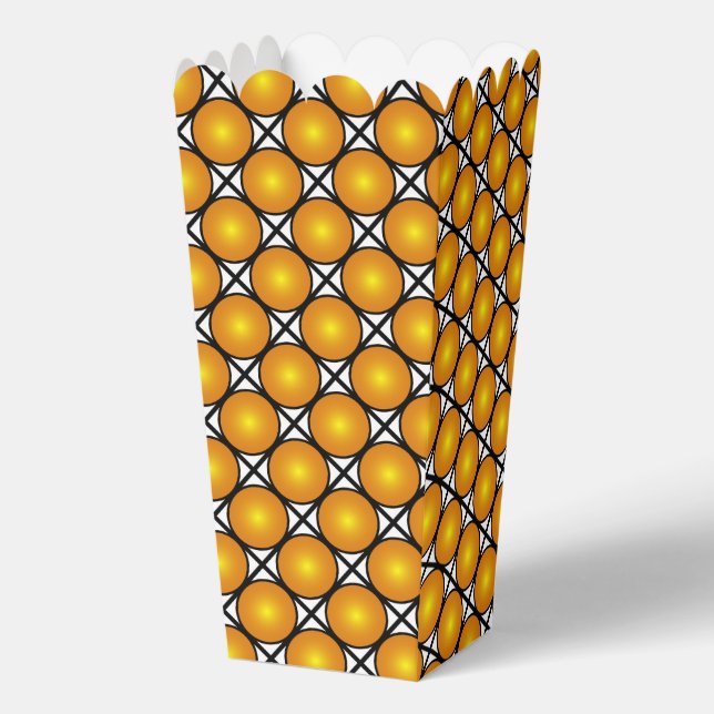 Luminous Golden Dots Black White Lattice Pattern Favour Box (Front)
