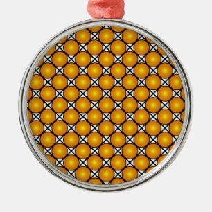 Luminous Golden Dots Black White Lattice Pattern Metal Tree Decoration