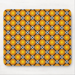 Luminous Golden Dots Black White Lattice Pattern Mouse Pad