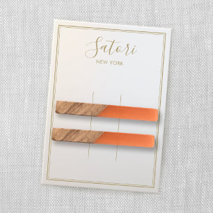 Luminous Gray Ombre Script Hair Clip Display