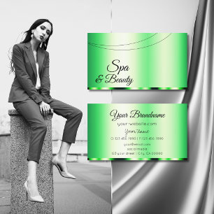 Luminous Green Glamourous Professional and Simple Business Card