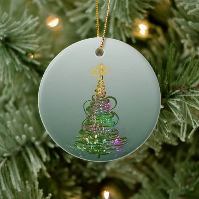 Luminous Green Holiday Tree flat holiday Ornament  (Tree)