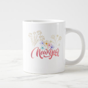 Luminous Happy New Year Large Coffee Mug