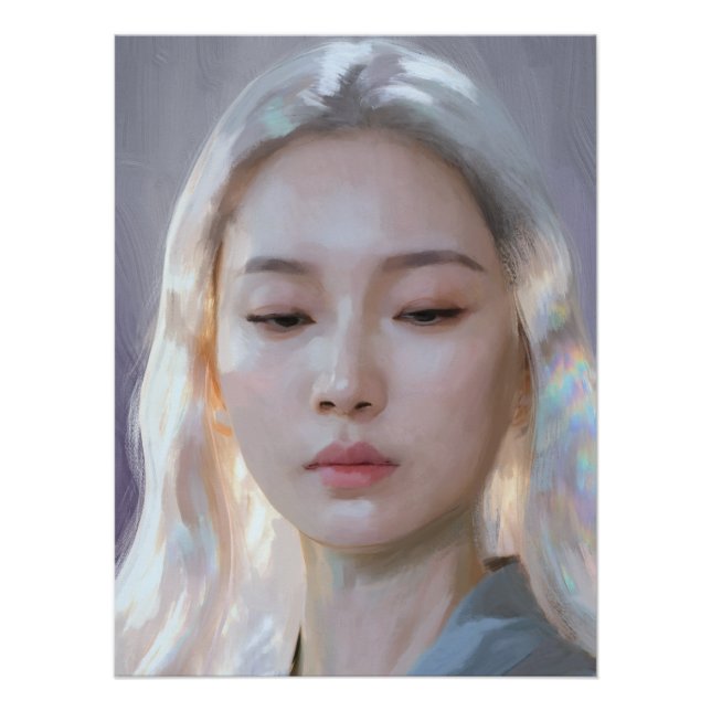 Luminous Holographic Pastel Art Poster (Front)