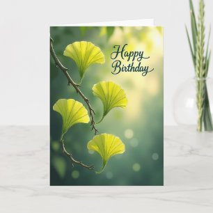 Luminous Leaf Birthday Card