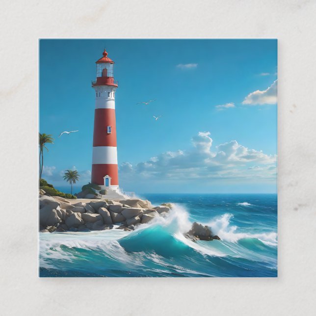 Luminous lighthouses and sunlit sanctuaries are am square business card (Front)