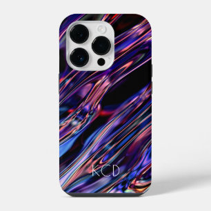 Luminous Liquid Metal Monochrome w/ Name iPhone 14 Pro Case