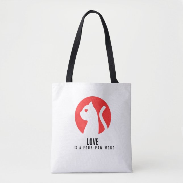 Luminous Love Cat Silhouette Tote Bag (Front)