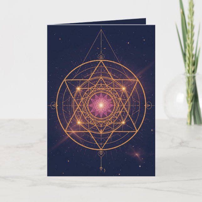 Luminous Mandala of Golden Harmony Card (Front)