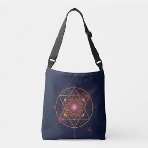 Luminous Mandala of Golden Harmony Crossbody Bag