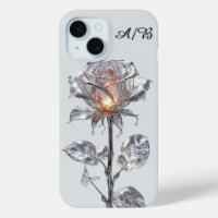 Luminous Metallic Silver Rose
