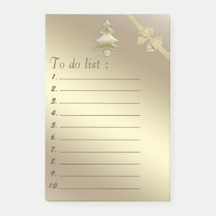 Luminous modern gold Christmas tree "to do list" Post-it Notes