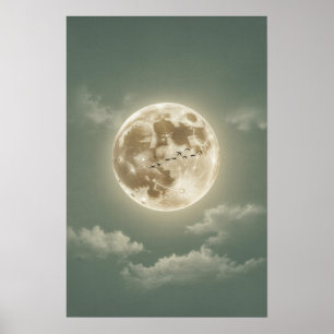 Luminous Moonrise Poster
