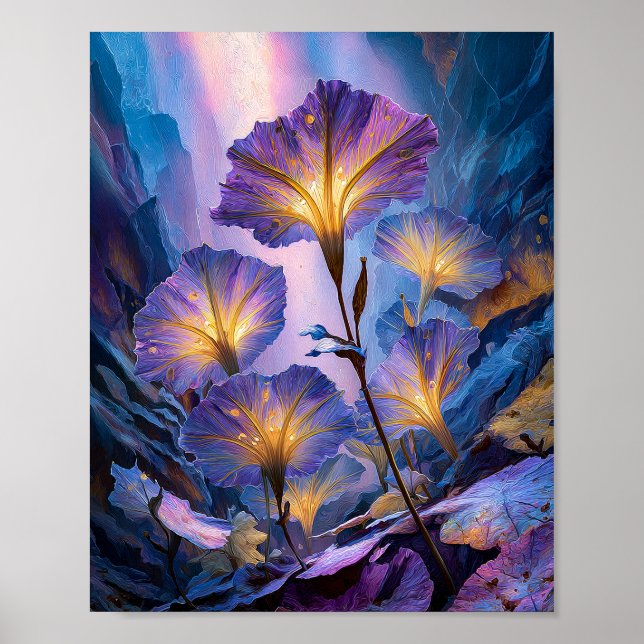 Luminous Night Blooms Poster (Front)