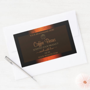 Luminous Orange Brown Marble Product Labels Floral
