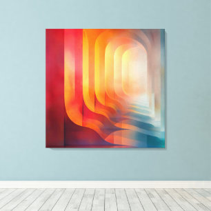 Luminous Passage – Abstract Geometric Flow Canvas Print