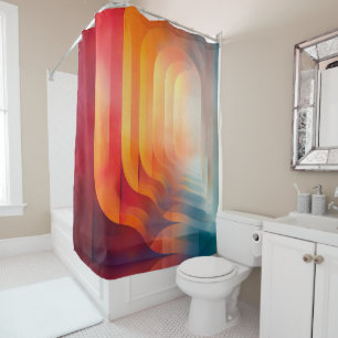 Luminous Passage – Abstract Geometric Flow Shower Curtain