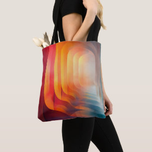 Luminous Passage – Abstract Geometric Flow Tote Bag