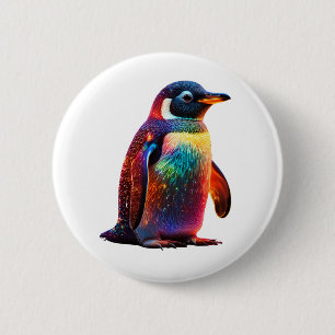 Luminous Penguin Charm 6 Cm Round Badge