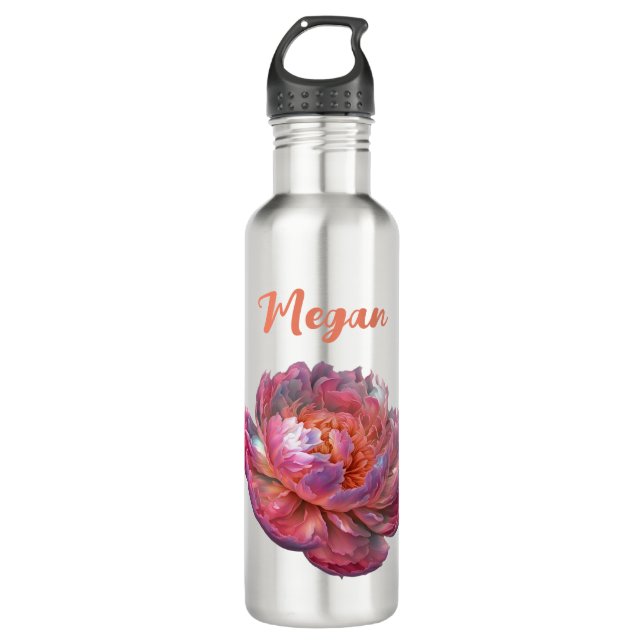 Luminous Peony Blossom 710 Ml Water Bottle (Front)