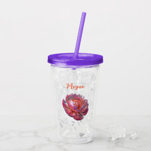 Luminous Peony Blossom Acrylic Tumbler