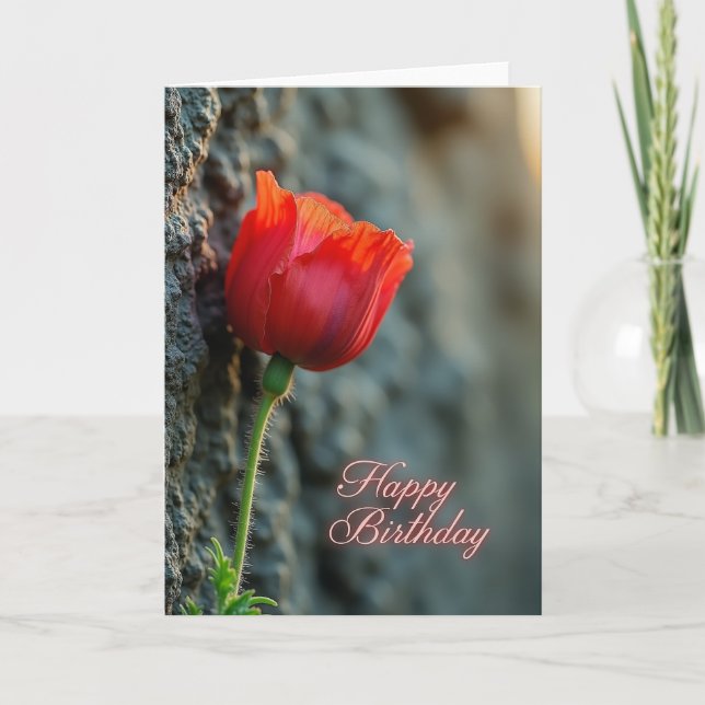 Luminous Petals Birthday Card (Front)