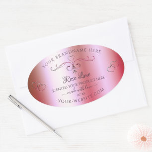 Luminous Pink Green Gradient Ornate Product Labels