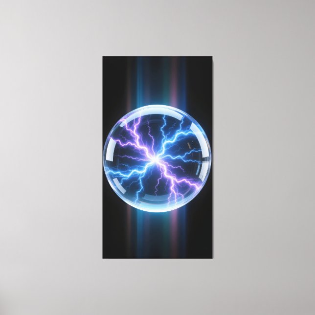 Luminous plasma storm inside the transparent canvas print (Front)