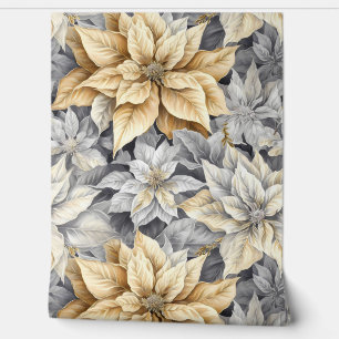 Luminous Poinsettia Splendour Botanical Wallpaper