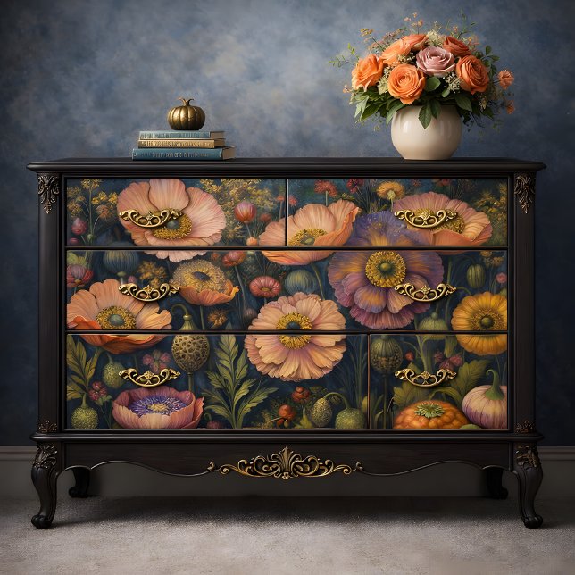 Luminous Poppies Bloom Decoupage Tissue Paper (Luminous Poppies Bloom Decoupage Tissue Paper Mockup)