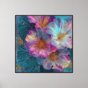 Luminous Pulse Abstract Flower Canvas Print