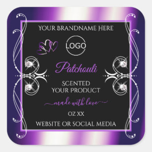 Luminous Purple Black Product Labels Jewels Logo