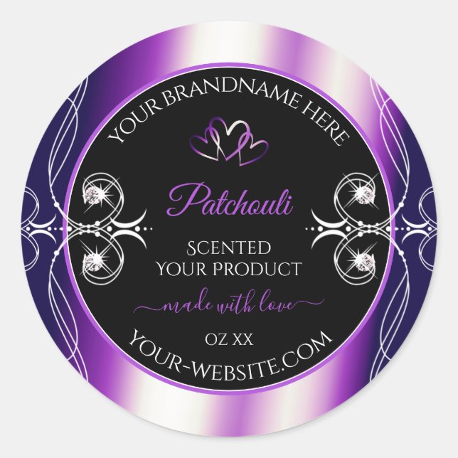 Luminous Purple Frame Black Product Labels Jewels (Front)