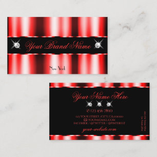 Luminous Red and Black Sparkle Jewels Professional Business Card