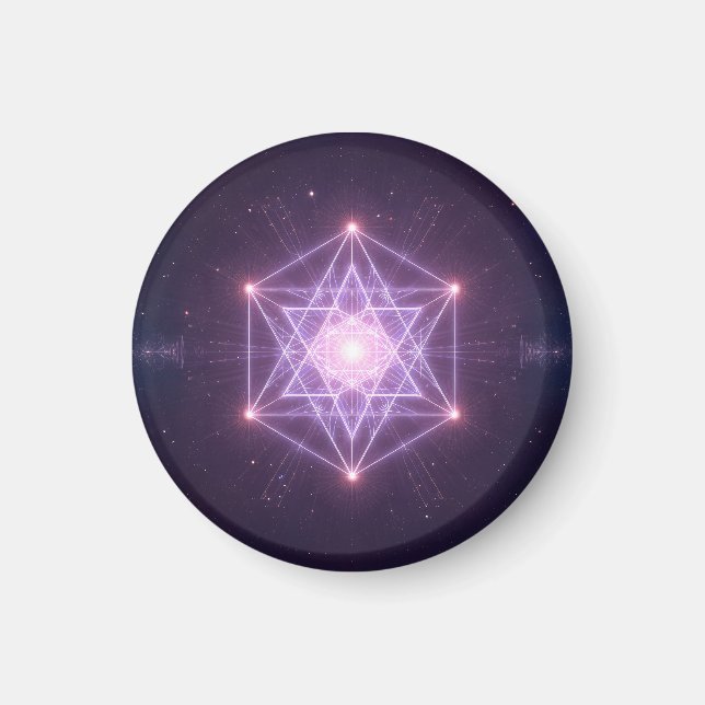 Luminous Sacred Geometry Star Pattern Magnet (Front)
