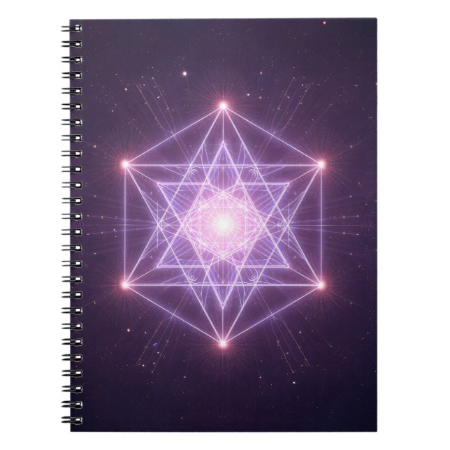 Luminous Sacred Geometry Star Pattern Notebook (Front)