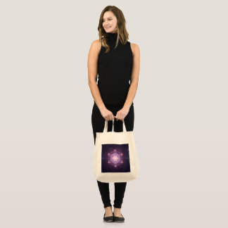 Luminous Sacred Geometry Star Pattern Tote Bag