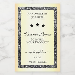 Luminous Silver Glitter Gold Effect Product Labels