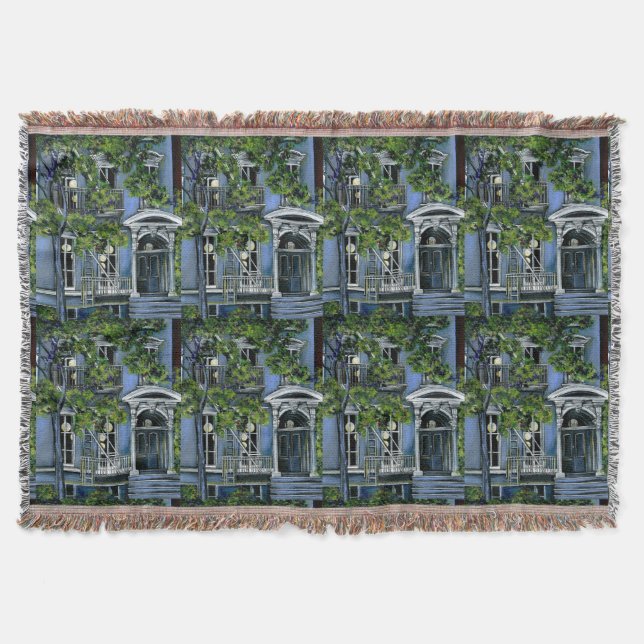 Luminous Sphere from Within, New York City Throw Blanket (Front)