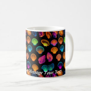 Luminous Spirals: The Neon Shell Oracle Coffee Mug