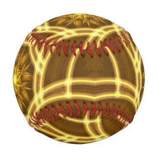 “Luminous Star Portal – Symmetrical Golden Fractal Baseball