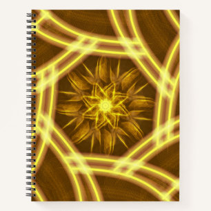 Luminous Star Portal – Symmetrical Golden Fractal Notebook