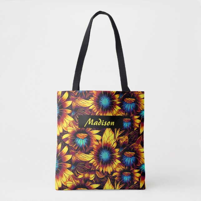 Luminous Sunflowers Tote Bag (Front)